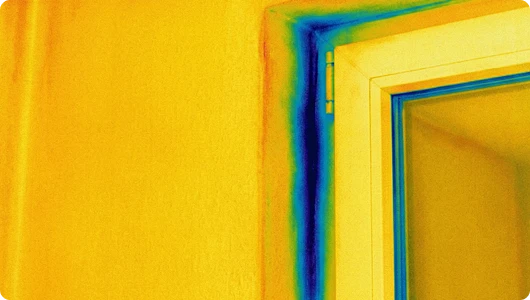 Проверка утечек тепла дома строительным тепловизором Windford Strorri