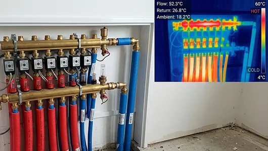 Тепловизионное изображение систем домашнего отопления