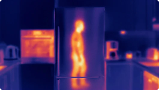 Тепловизионные изображение отражение тепловых лучей от металлических поверхностей