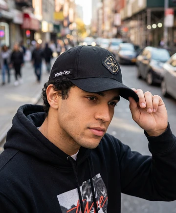 Бейсболка черная Windford Classic на модели