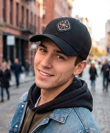 Бейсболка черная Windford Classic фотография на модели в городе