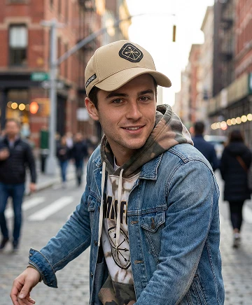 Бейсболка желтая на модели фотография