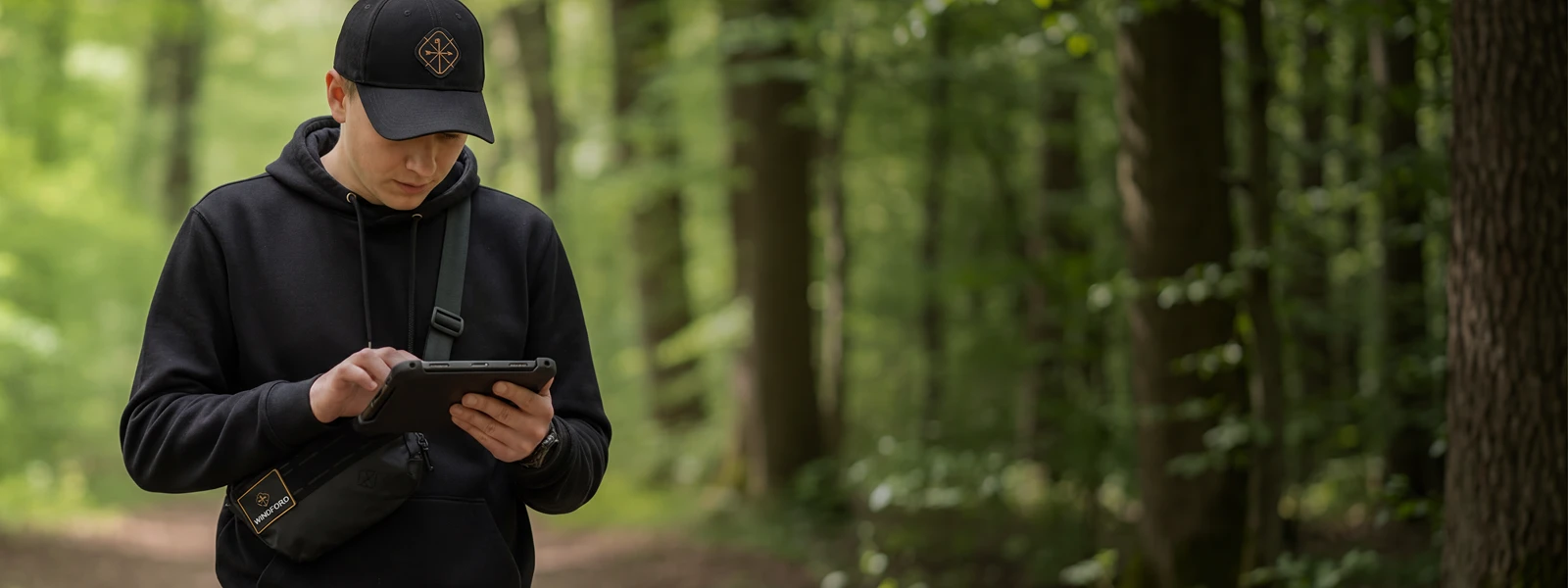 Модель мужчина в одежде аксессуарах Windford