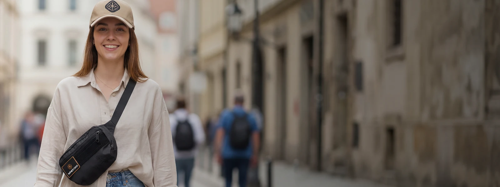 Модель девушка в одежде аксессуарах Windford