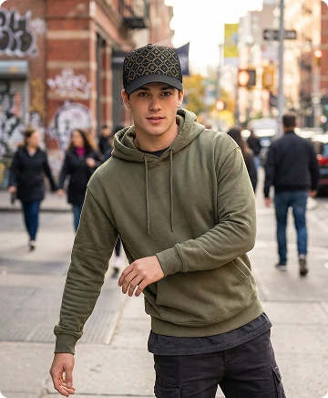 Бейсболка черная Windford Outdoor фотография на модели