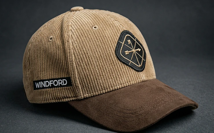 Бейсболка Windford Vintage бежевая макросъемка