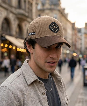 Бейсболка Windford Vintage бежевая в фокусе на модели